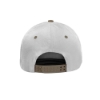 Back view of Born & Raised Tan Patch Hat with adjustable snapback closure