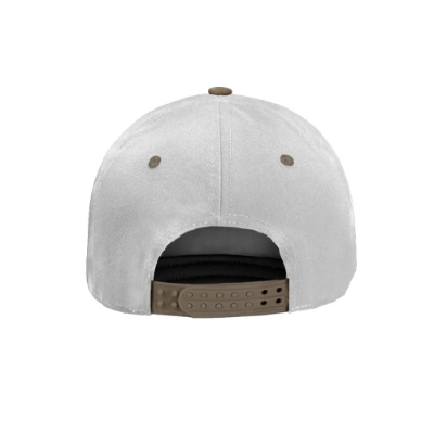 Front view of Born & Raised 2025 Tan Patch Hat with two-tone panel design and Pryor, Oklahoma patch