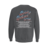 Back of Born & Raised Eagle Crew sweatshirt featuring full 2025 music festival lineup in white text