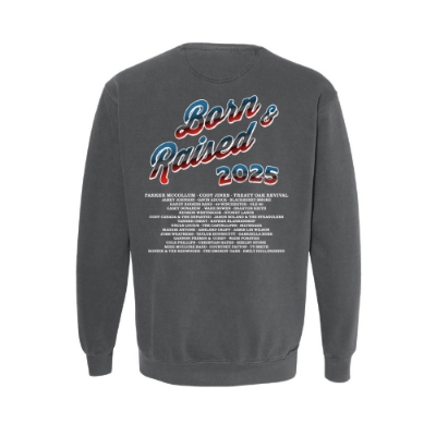 Born & Raised Eagle Crew sweatshirt with eagle graphic and red, white, and blue festival logo