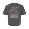 Back of Born & Raised Eagle Crop tee with full 2025 artist lineup and patriotic logo print