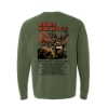 Back view of the tee featuring a large illustrated buck graphic with red desert background and 2025 music festival lineup.