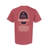 Back view of Born & Raised tee with large barn and rope border graphic featuring 2025 artist lineup