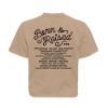Born & Raised Cowgirl Crop back view with full 2025 music festival artist lineup in western rope font